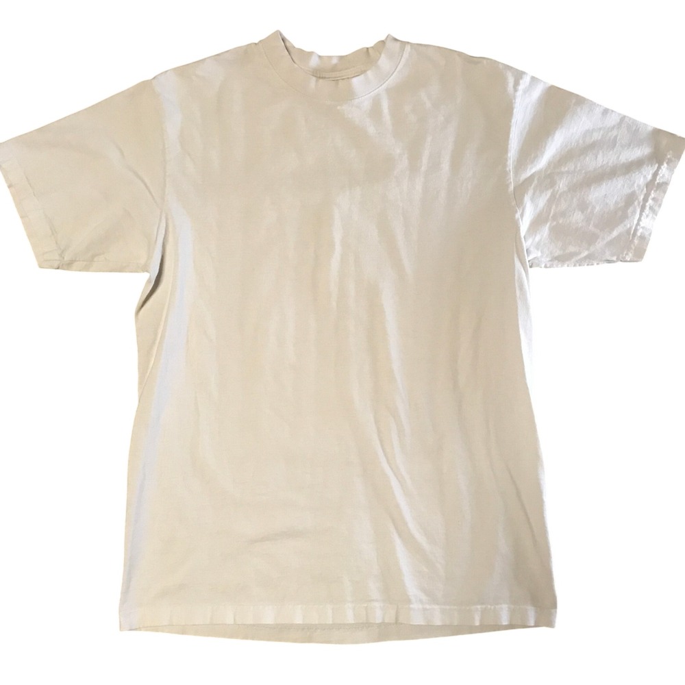 Vintage Shaka Wear Blank T-Shirt Mens Large White Heavyweight Cotton Crew Neck